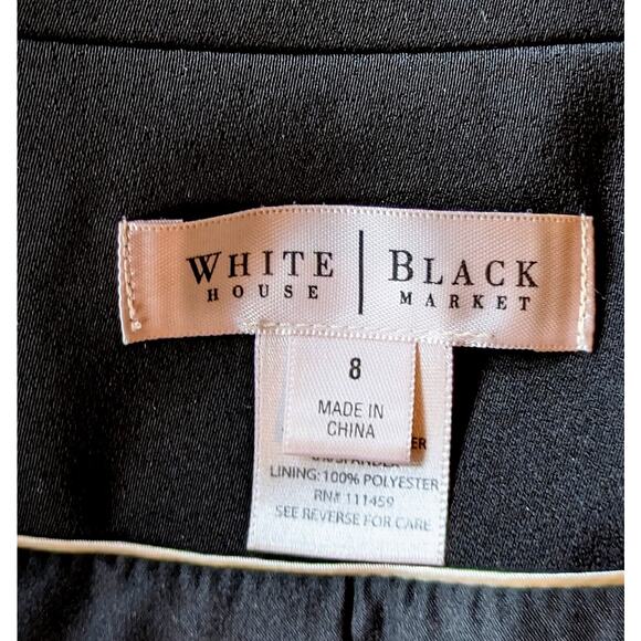 White House Black Market Blazer 8 Black Tailored Two Button Lined Classic Work - Picture 10 of 12